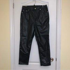 NWT H&M BLACK FAUX LEATHER PANTS SIZE 12